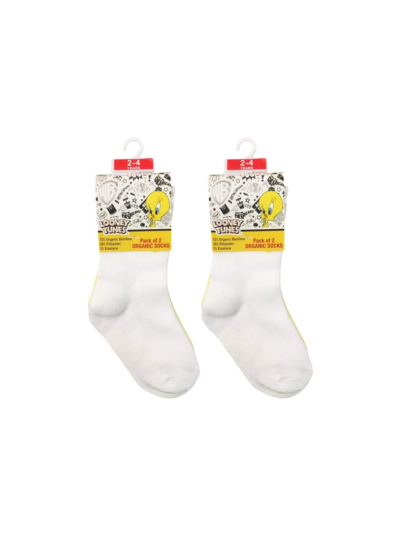 Warner Bros - Warner Bros Tweety Sock, Solid, 2-4 Years, Set Of 4 - Image 1