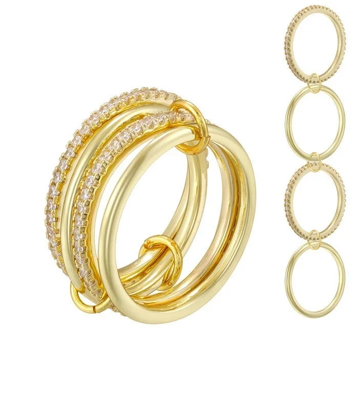 سوشا اليجانس خاتم ذهبي مرصع بالأحجار الكريمة