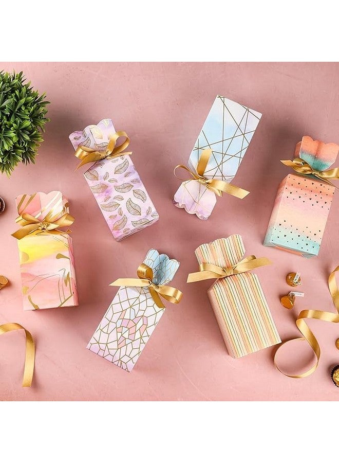 Birch & Co. Multicolor Paper Favor Boxes - Baby Shower, Wedding Occasion - Pack of 24 with Golden Strips - Image 3