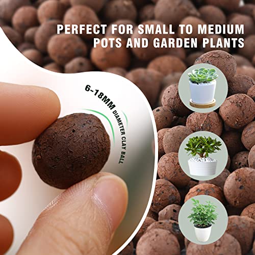 Rurtsva Natural Organic Clay Pebbles, 5LBS 8mm-18mm Expanded Leca Balls Plant Garden Soil, Grow Media for Hydroponics, Decoration, Aquaponics, Gardening Essentials - Image 4