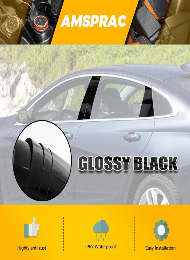 AMSPRAC Car Door Pillar Posts Trim,Door Window Pillar Post Panel Covers fit for Chevrolet Malibu 2016-2021,Door Pillar Moldings Cover Anti Scratch Stickers,Glossy Black 6PCS - Image 3