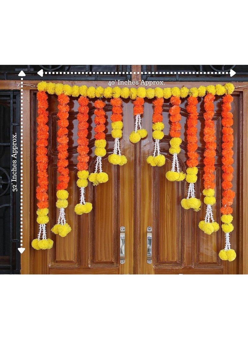 Shreeji - Shreeji artificial marigold Toran for door, window and backdrop - Image 1