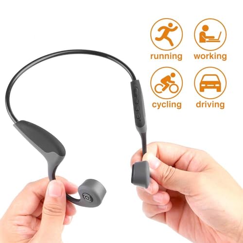 vapeonly Bone Conduction Headphones Bluetooth 5.0 Open Ear Wireless Titanium HiFi Stereo with Mic Sweatproof Sports Headphones for Running Driving Cycling (Black) - Image 2
