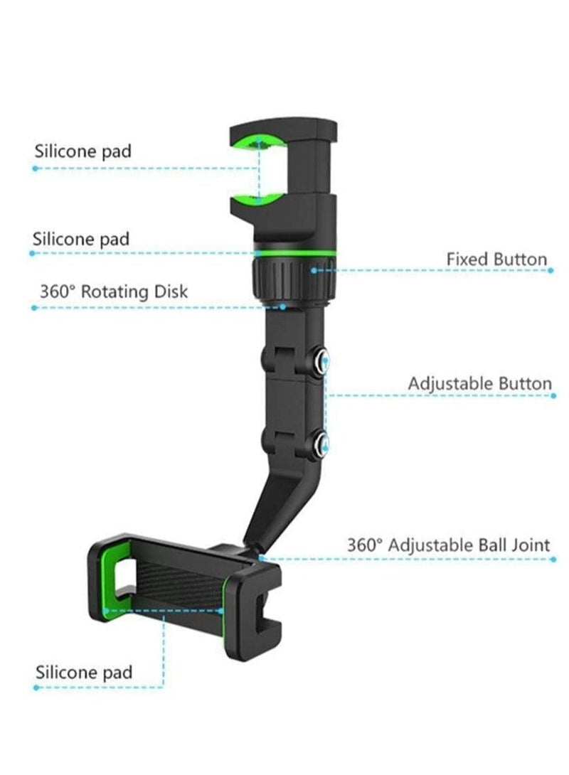 ELTRAZONE 360 Degree Rotating Rearview Mirror for 4.0-6.1in Mobile (Green)  - Image 2
