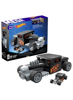 Hot Wheels Collectible Car Building Toy Bone Shaker With 334 Pieces And Diecast Model Build & Display Set For Collectors Black And Chrome