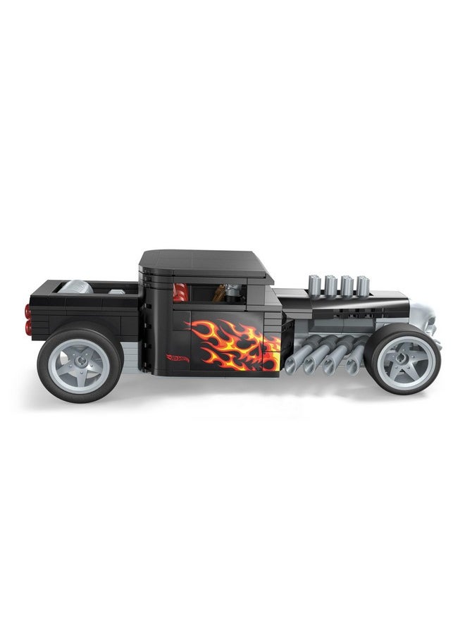 MEGA - Hot Wheels Collectible Car Building Toy Bone Shaker With 334 Pieces And Diecast Model Build & Display Set For Collectors Black And Chrome - Image 1