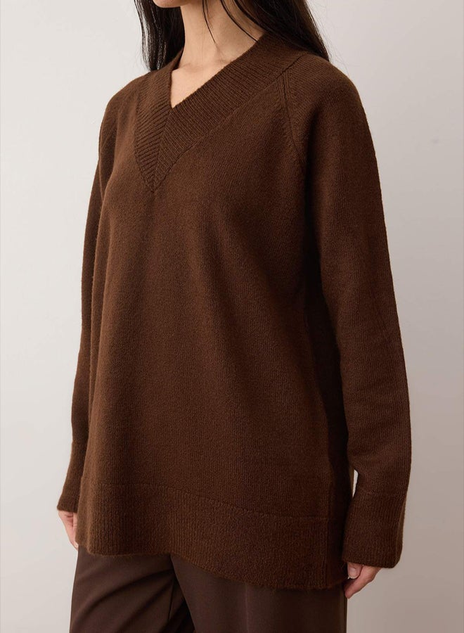 trendyol Brown Plain Single Plate Knitwear - Image 3