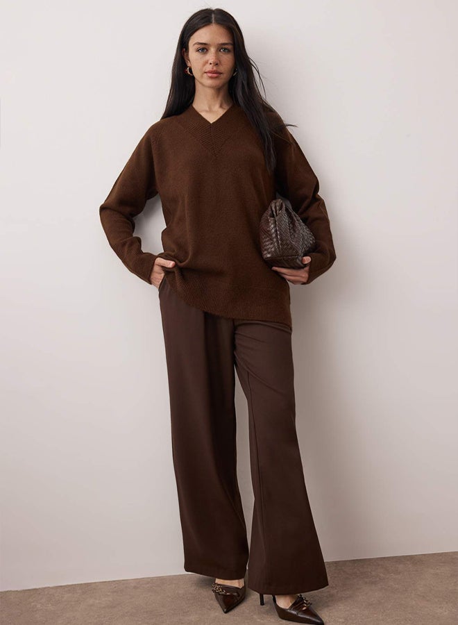 trendyol Brown Plain Single Plate Knitwear - Image 2