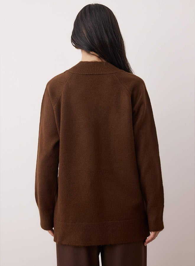 trendyol Brown Plain Single Plate Knitwear - Image 4