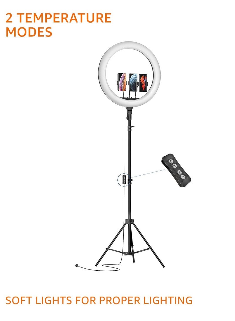 DUSALA LED Ring Light (14-inch) with Tripod Stand & Mini Tripod, and Dual Temperature Modes - Image 3