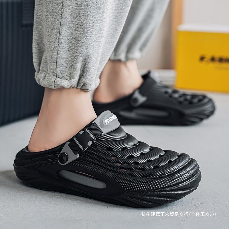 Men'S Outdoor Driving Dual-Use Beach Clogs, Summer Office Non-Slip Large Size 45 Closed-Toe Sandals - Image 5