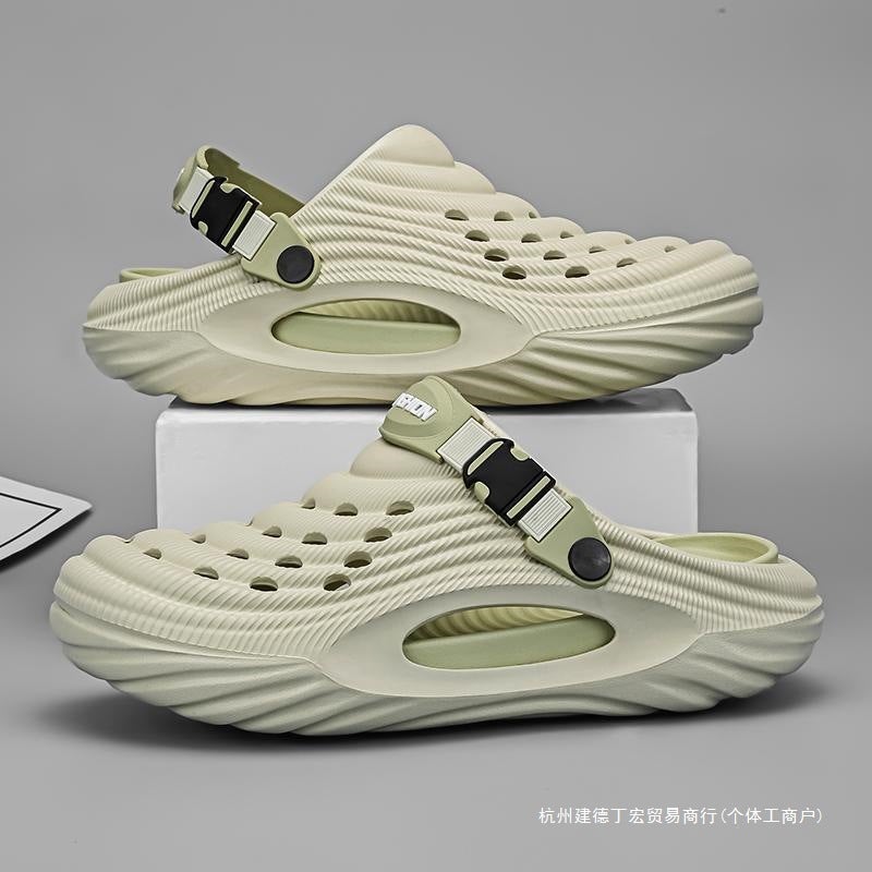 Men'S Outdoor Driving Dual-Use Beach Clogs, Summer Office Non-Slip Large Size 45 Closed-Toe Sandals - Image 3