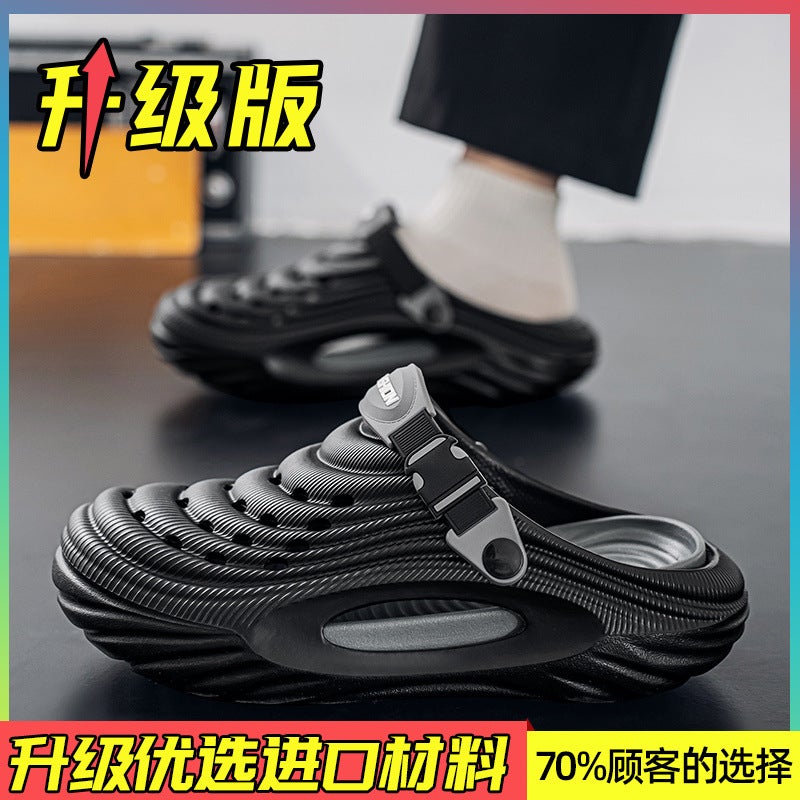 Men'S Outdoor Driving Dual-Use Beach Clogs, Summer Office Non-Slip Large Size 45 Closed-Toe Sandals - Image 1