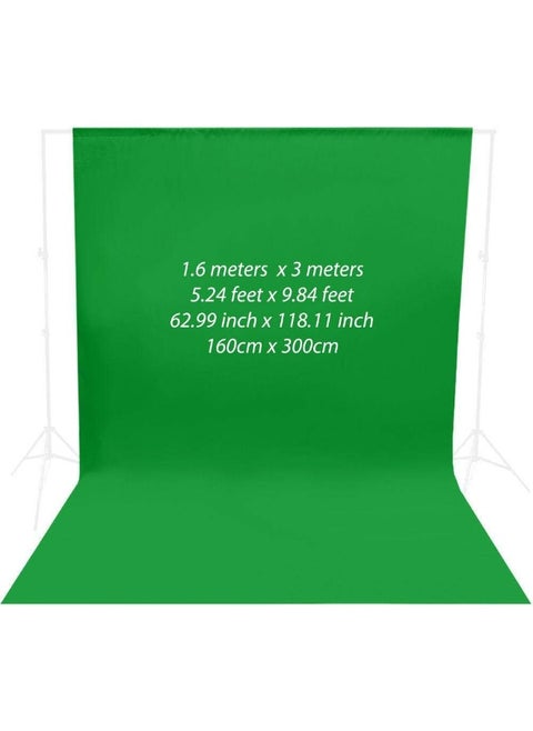 Chroma Key Green Screen Photography Backdrop Background Cloth For Photo Studio, Non-Reflective Fabric (1.6 X 3 Meters)