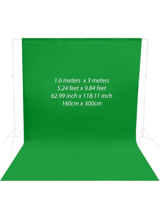 Rubik - Chroma Key Green Screen Photography Backdrop Background Cloth For Photo Studio, Non-Reflective Fabric (1.6 X 3 Meters) - Image 1