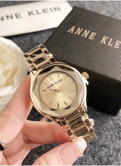 ANNE KLEIN ANNE KLEIN Women's Classic Cubic Zirconia Fashion Quartz Watch Gold Stainless Steel Strap Gift 35mm 