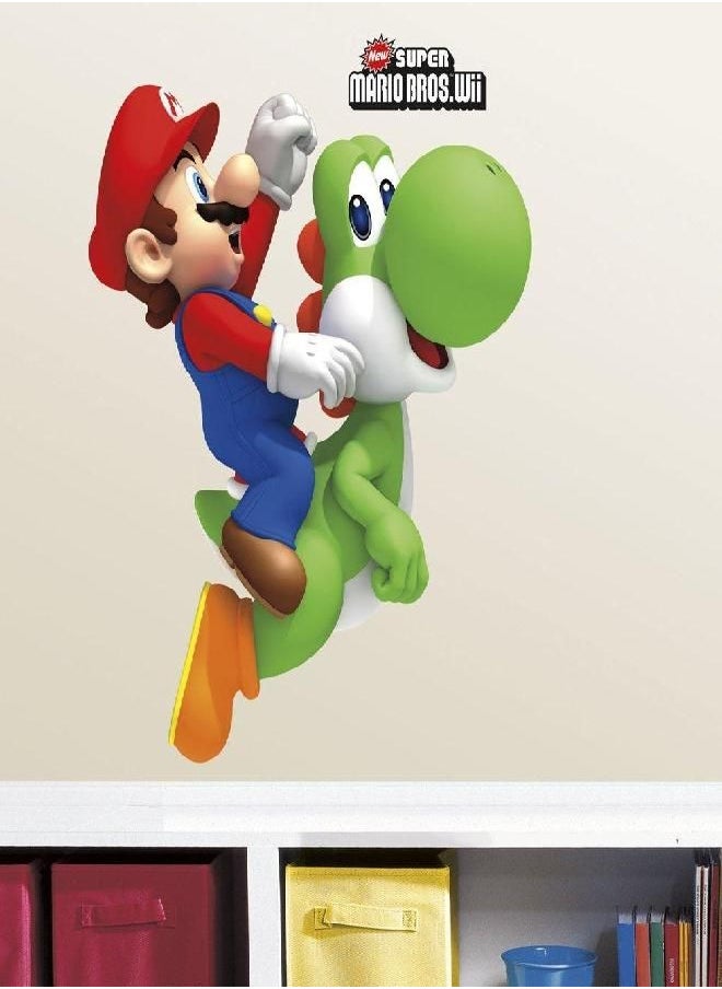 RoomMates RoomMates RMK1918GM Ninetendo Super Mario Bros. Yoshi and Mario Peel and Stick Giant Wall Decals 23" x 32"  - Image 2