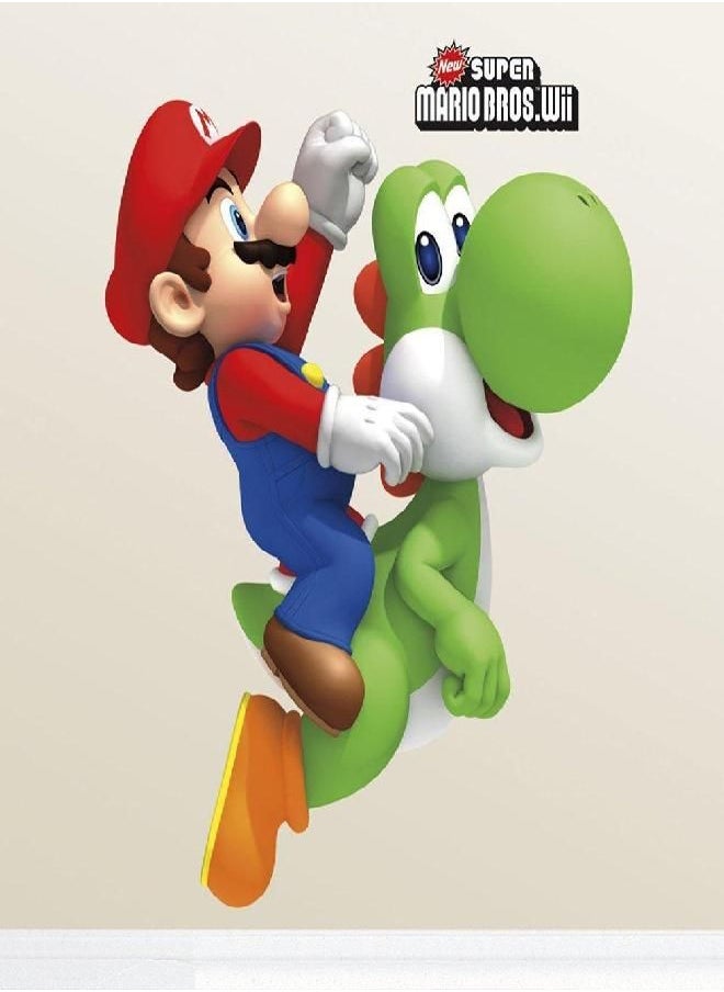 RoomMates RoomMates RMK1918GM Ninetendo Super Mario Bros. Yoshi and Mario Peel and Stick Giant Wall Decals 23" x 32"  - Image 4