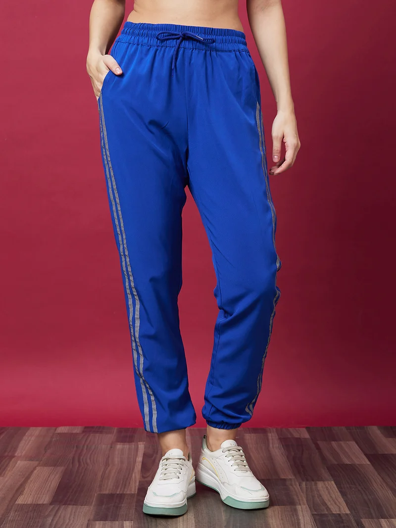globus Women Blue High-Rise Joggers