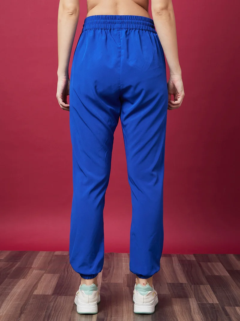 globus Women Blue High-Rise Joggers