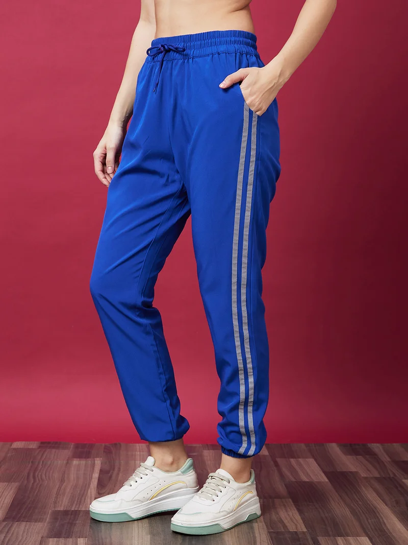 globus Women Blue High-Rise Joggers
