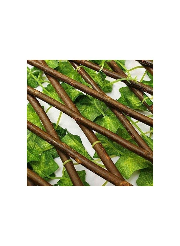 BLOOMING TIME Fence with Artificial Plants, Expandable Green Leaves Wicker for Home Garden Villa Outdoor Decoration - Image 4