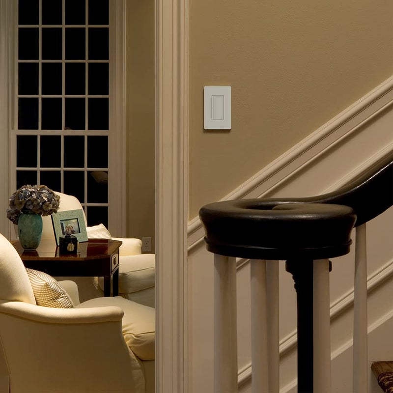 Lutron Maestro Digital Switch, 8A Single Pole/Multi Location, MA-S8AM-WH, White - Image 3