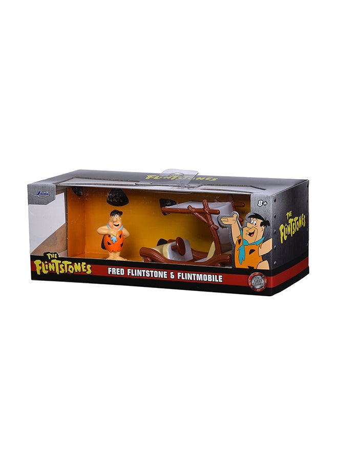 JADA Toys The Flintstones Flintmobile Die-Cast Car with 1.65" Fred Flintstone Figure, Toys for Kids and Adults – 1:32 Scale, Multicolor - Image 2