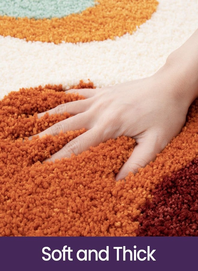 DEXI Bathroom Rug Washable, 17x30 Non Slip Bath Mat Absorbent, Soft Plush Microfiber Bathmat Quick Dry for Shower Floor, Colorful - Image 3