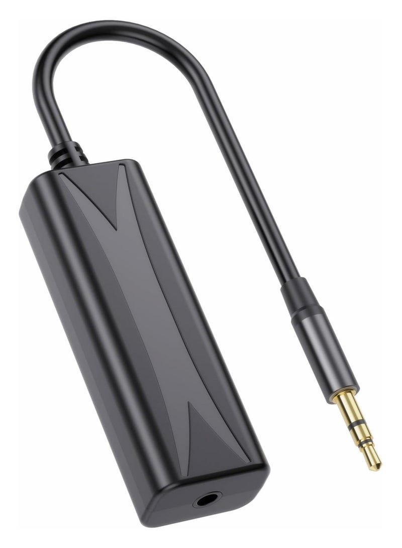 TLAXCA عازل ضوضاء حلقة الأرض المحسن، فلتر ضوضاء مع كابل صوت 3.5 مم لنظام صوت السيارة/الستيريو المنزلي (إزالة الضوضاء المزعجة) - أسود - Image 1