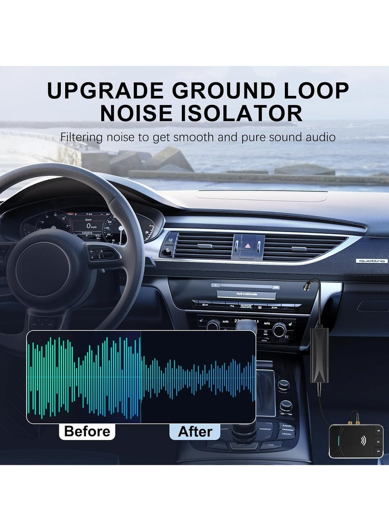 TLAXCA عازل ضوضاء حلقة الأرض المحسن، فلتر ضوضاء مع كابل صوت 3.5 مم لنظام صوت السيارة/الستيريو المنزلي (إزالة الضوضاء المزعجة) - أسود - Image 2