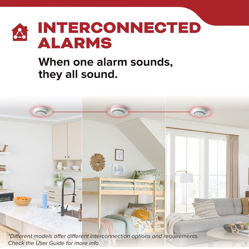 Kidde Hardwired Smoke Detector for Home, 10-Year Battery Backup, Interconnectable, LED Notification, 3-Pack - Image 3