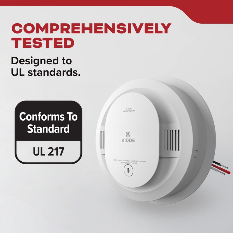 Kidde Hardwired Smoke Detector for Home, 10-Year Battery Backup, Interconnectable, LED Notification, 3-Pack - Image 5