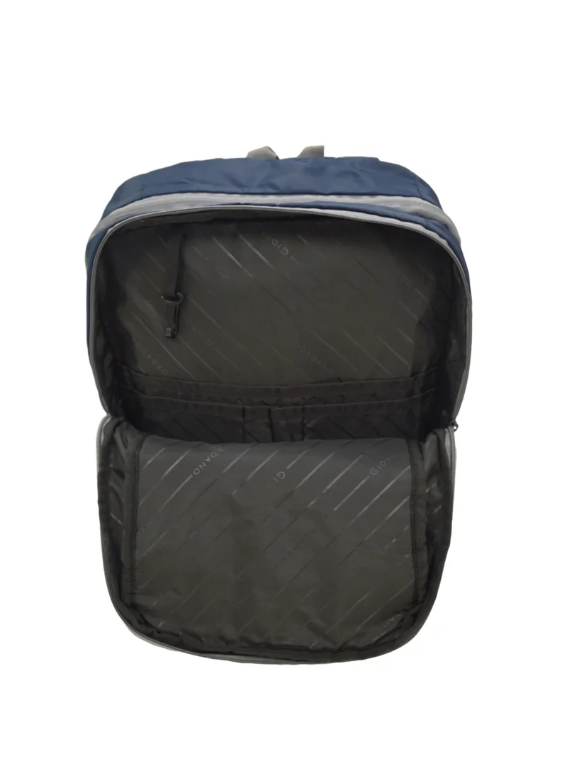 GIORDANO Giordano Hunter Backpack Blue Grey 19-Inches, Laptop Padded Travel Backpack Durable Lightweight Water-Resistant Multi-Zip Compartment Bag for Men Women Office School Work