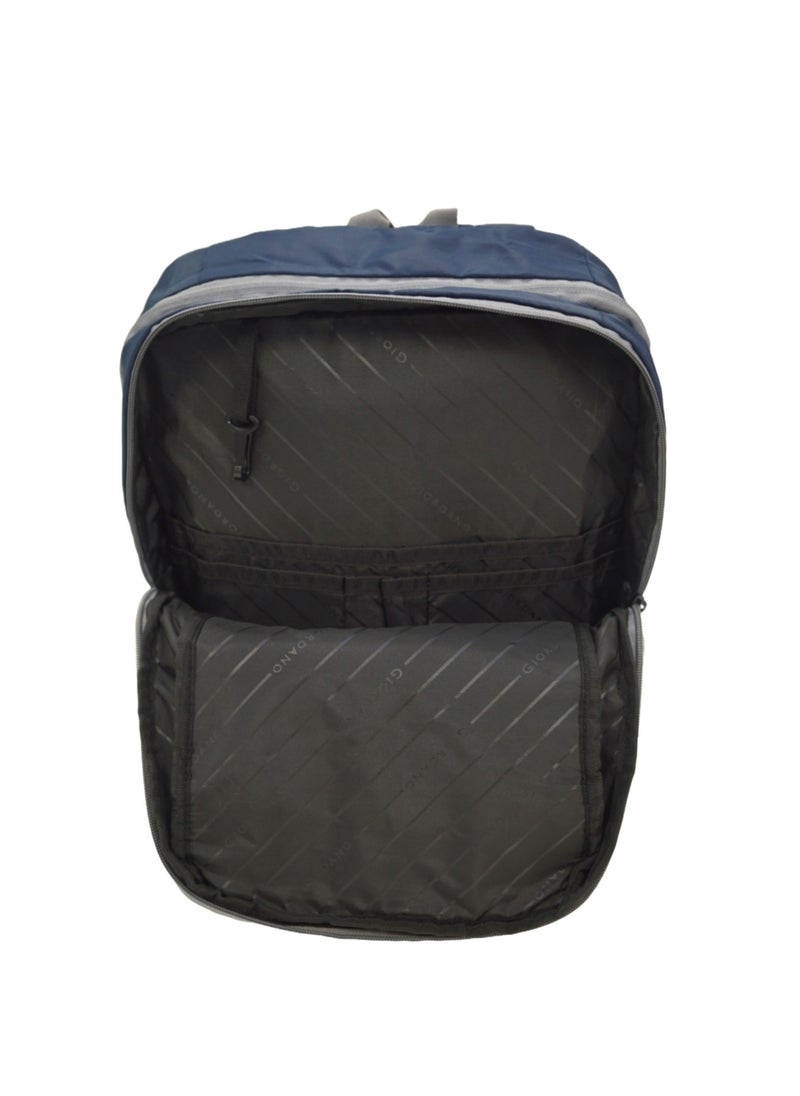 GIORDANO - Giordano Hunter Backpack Blue Grey 19-Inches, Laptop Padded Travel Backpack Durable Lightweight Water-Resistant Multi-Zip Compartment Bag for Men Women Office School Work - Image 1