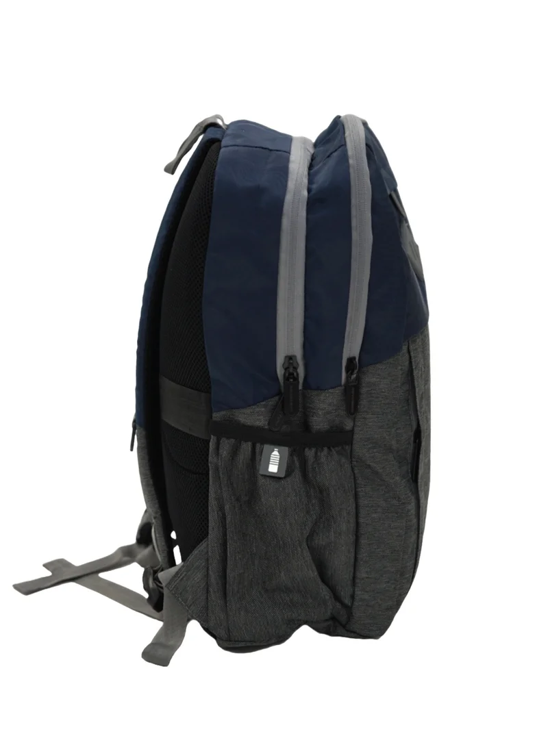 GIORDANO Giordano Hunter Backpack Blue Grey 19-Inches, Laptop Padded Travel Backpack Durable Lightweight Water-Resistant Multi-Zip Compartment Bag for Men Women Office School Work