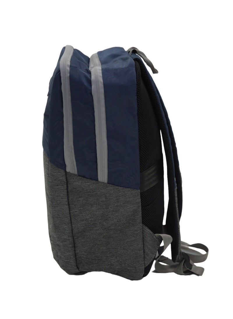GIORDANO - Giordano Hunter Backpack Blue Grey 19-Inches, Laptop Padded Travel Backpack Durable Lightweight Water-Resistant Multi-Zip Compartment Bag for Men Women Office School Work - Image 1