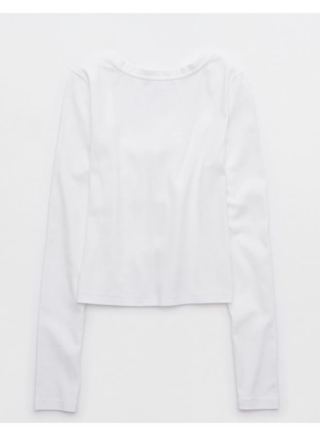 Aerie Aerie Long Sleeve Tie Front Cardi T-Shirt  - Image 4