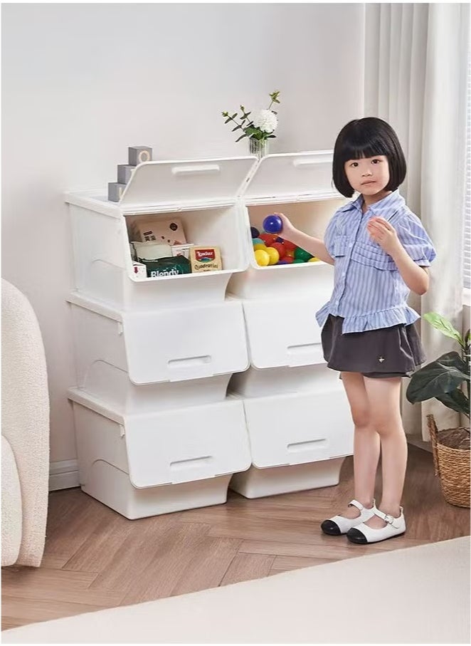 LEDIN 2 Pieces of Front Open Plastic Storage Box Plastic Storage Container, Top Groove Design, Removable Frosted Flip Cover,Strong Carrying Capacity  - Image 3