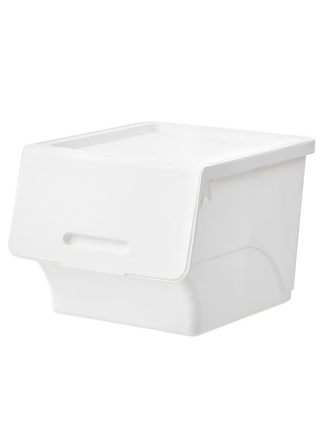 LEDIN 2 Pieces of Front Open Plastic Storage Box Plastic Storage Container, Top Groove Design, Removable Frosted Flip Cover,Strong Carrying Capacity  - Image 2