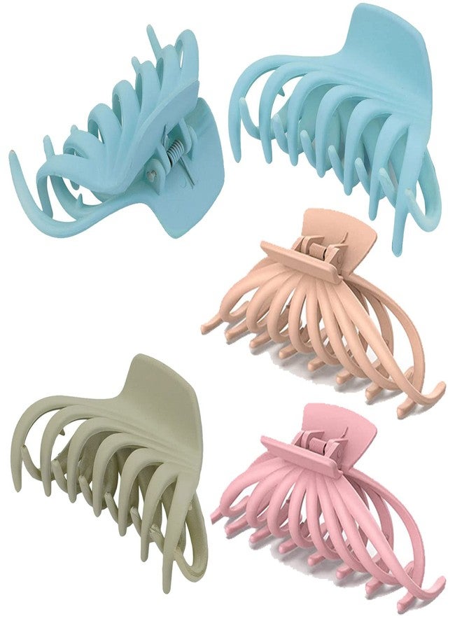 VSAKSH 5 Pcs Multicolor Small Matte Nonslip Claw Hair Clips for Thin Hair Women Girls, Strong Hold Claw Hair Clips (Random Color) - Image 1