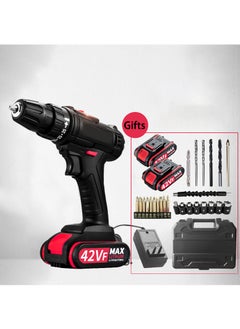 Rewell Cordless Electric Drill Kit - 42V Impact Drill with 2 Batteries - Rechargea Screw drill ble Screw Driver - Multifunctional Hammer Drill - Home Tool Kit Power drill Screw drill Drill  - Image 1