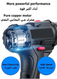 Rewell Cordless Electric Drill Kit - 42V Impact Drill with 2 Batteries - Rechargea Screw drill ble Screw Driver - Multifunctional Hammer Drill - Home Tool Kit Power drill Screw drill Drill  - Image 4