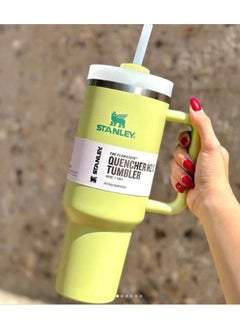 40oz Stanley Quencher H2.0 FlowState Tumbler in Black Stainless Steel Vacuum Insulated Travel Mug with Leakproof Lid and Reusable Straw Double Wall Design Keeps Beverages Hot for 7 Hours and Cold for 24 Hours Ideal for Home Office and Outdoor Use Durable and Stylish Hydration Companion
