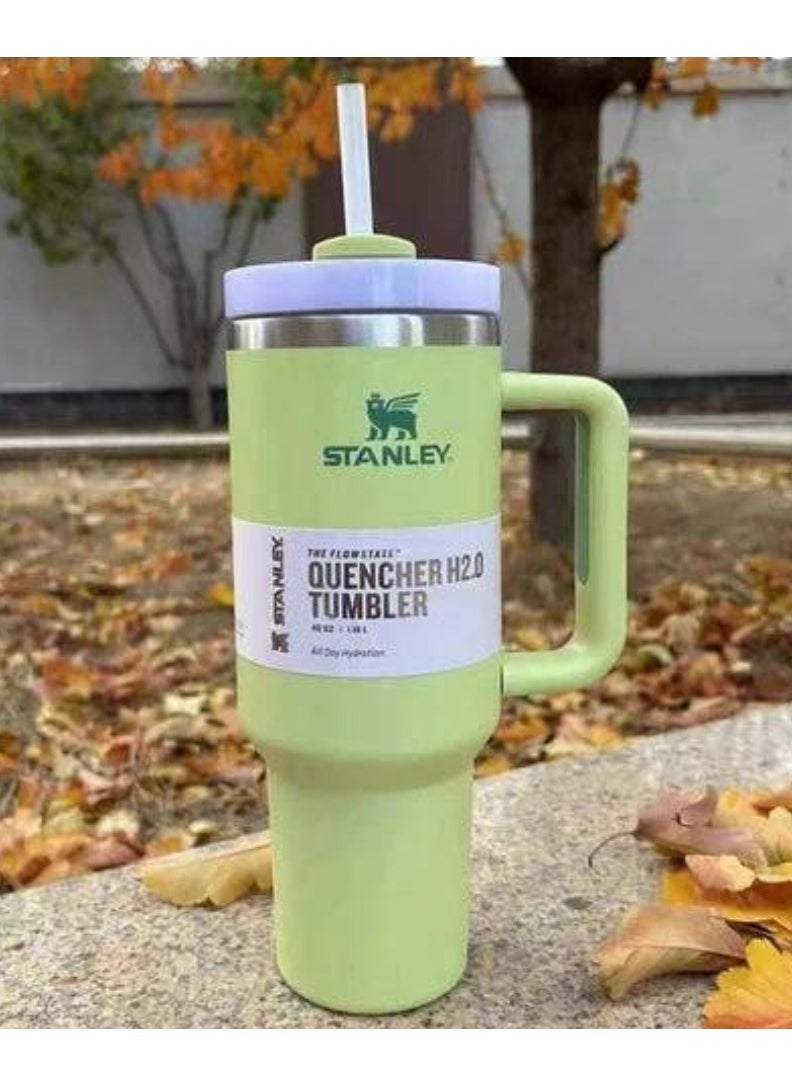 Stanley - 40oz Stanley Quencher H2.0 FlowState Tumbler in Black Stainless Steel Vacuum Insulated Travel Mug with Leakproof Lid and Reusable Straw Double Wall Design Keeps Beverages Hot for 7 Hours and Cold for 24 Hours Ideal for Home Office and Outdoor Use Durable and Stylish Hydration Companion - Image 1