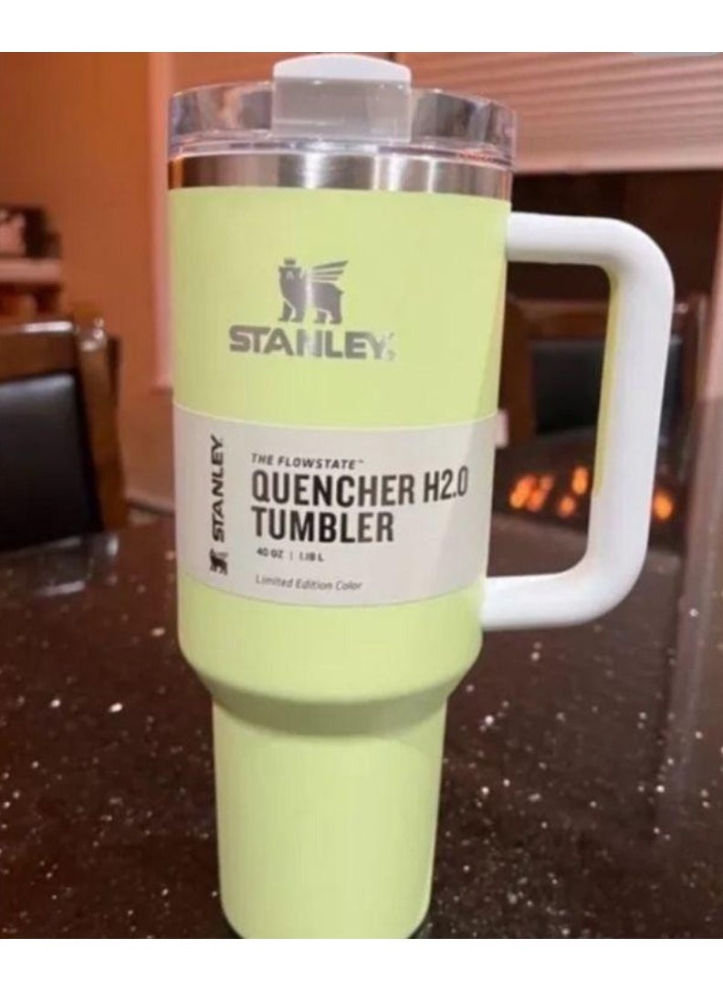 Stanley - 40oz Stanley Quencher H2.0 FlowState Tumbler in Black Stainless Steel Vacuum Insulated Travel Mug with Leakproof Lid and Reusable Straw Double Wall Design Keeps Beverages Hot for 7 Hours and Cold for 24 Hours Ideal for Home Office and Outdoor Use Durable and Stylish Hydration Companion - Image 1