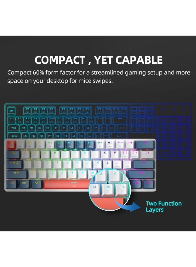 Machenike K500 B61 Wired Mechanical Keyboard 61 Keys Hot Swappable RGB Gaming Keyboard with Brown Switches - Image 5