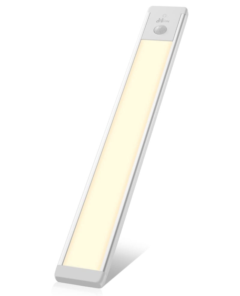 Hoteon Wireless Cabinet Light, 12 Inch Rechargeable Motion Sensor Closet Light with Stepless Dimming, Aluminum Alloy Casing, Touch Control & Magnet Under Counter, Warm - Image 1