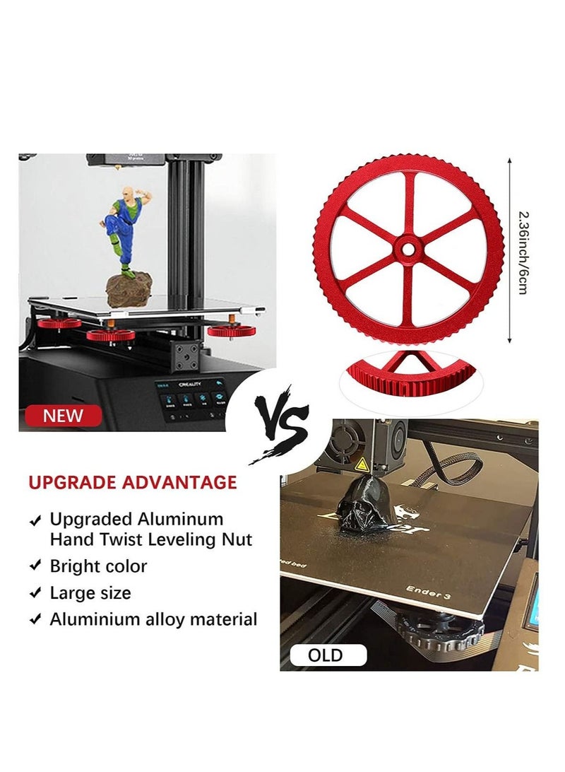 Captaintech Hand Twist Drill Aluminum Leveling Nut and Hot Bed Die Springs Printer Accessories Compression Springs Compatible with 3/3 Pro Ender 5/5 Plus/Pro CR 20 3D Printer (8 Pieces) - Image 2