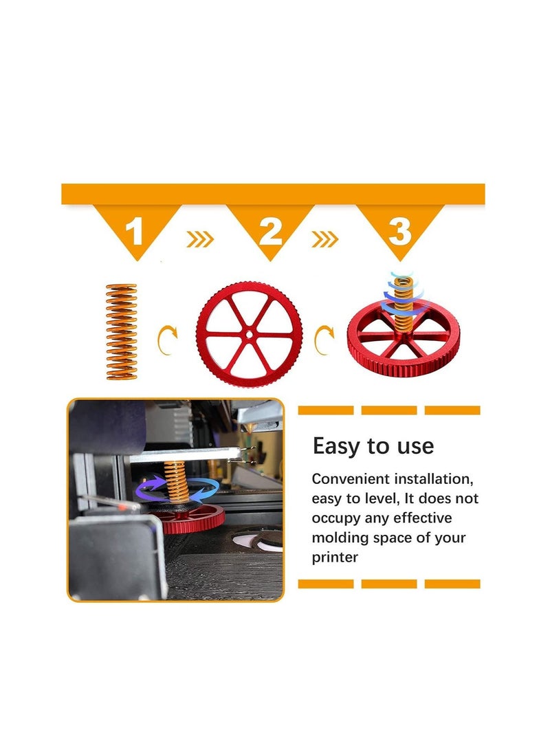 Captaintech Hand Twist Drill Aluminum Leveling Nut and Hot Bed Die Springs Printer Accessories Compression Springs Compatible with 3/3 Pro Ender 5/5 Plus/Pro CR 20 3D Printer (8 Pieces) - Image 3